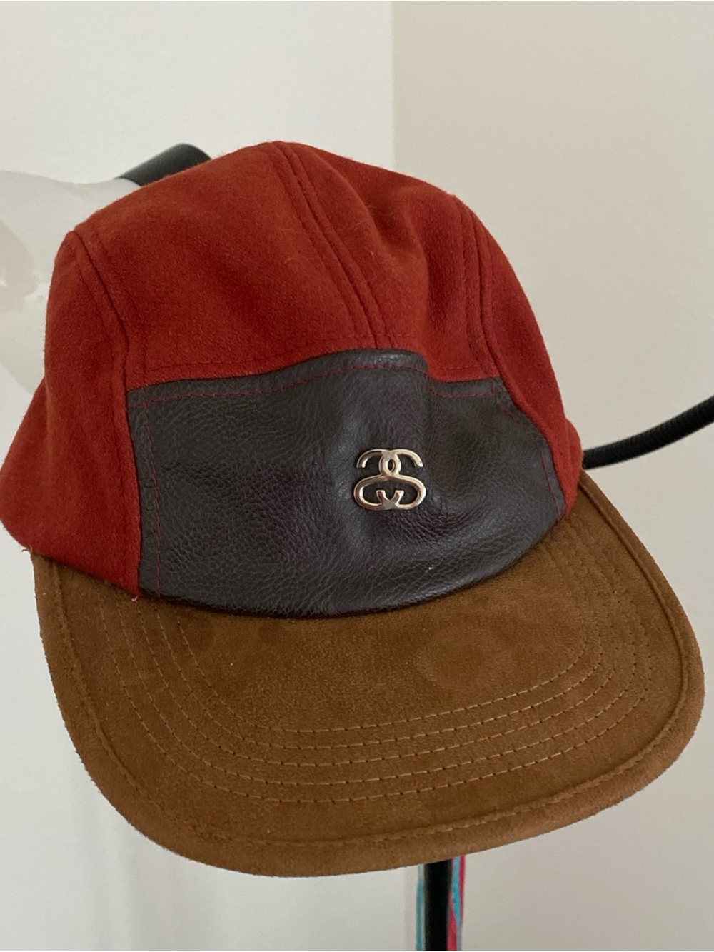 Stussy Capz Wool Blend 5 Panel Strapback Hat SS Link Logo